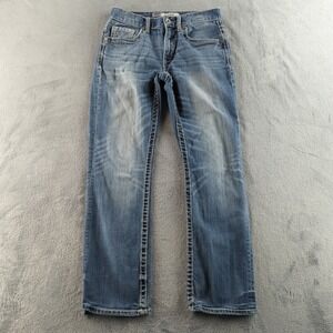 BKE Jake Jeans Mens 29S Blue Straight Leg Medium Wash Distressed‎ Denim Jeans